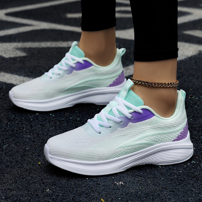 Spring And Autumn Women Soft Sole Sports Students Professional Ultra Light Shock Absorbing Running Shoes Breathable Mesh Casual Shoes For Middle Schoo