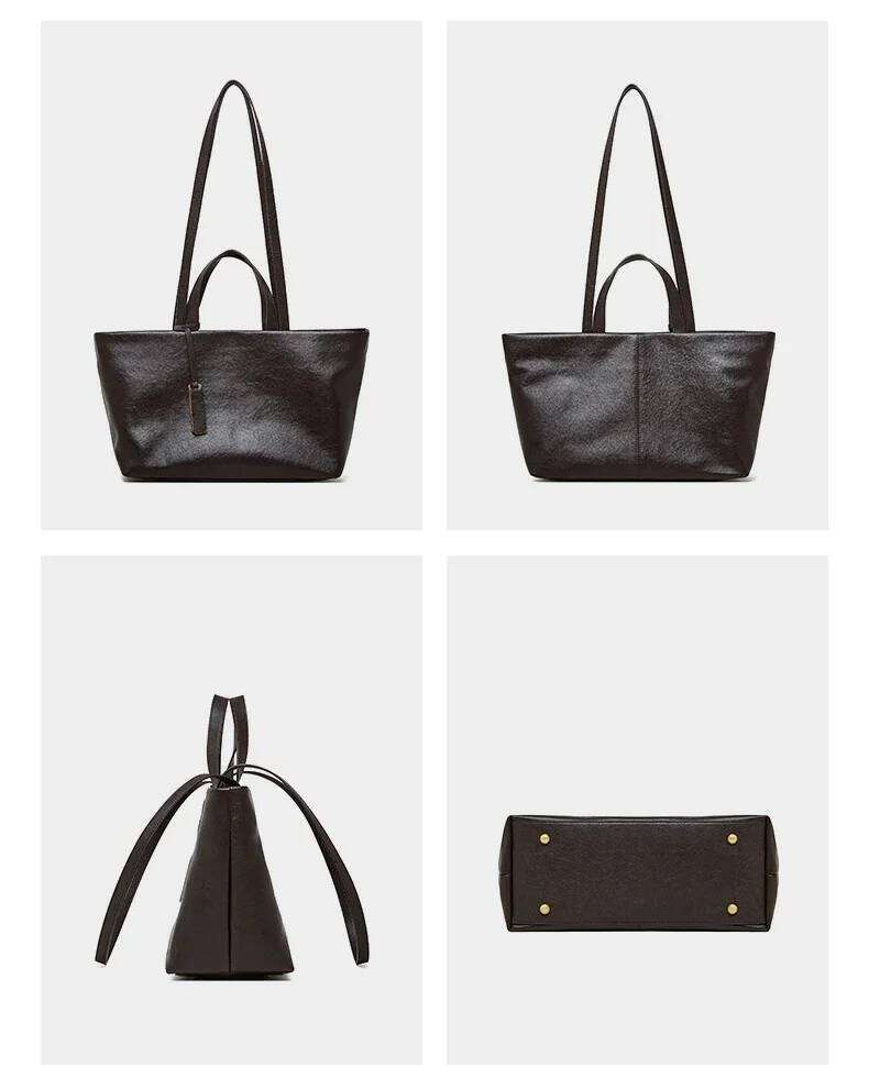 Fashion Trend Cowhide Designer Large Capacity Commuter Women's Handbag