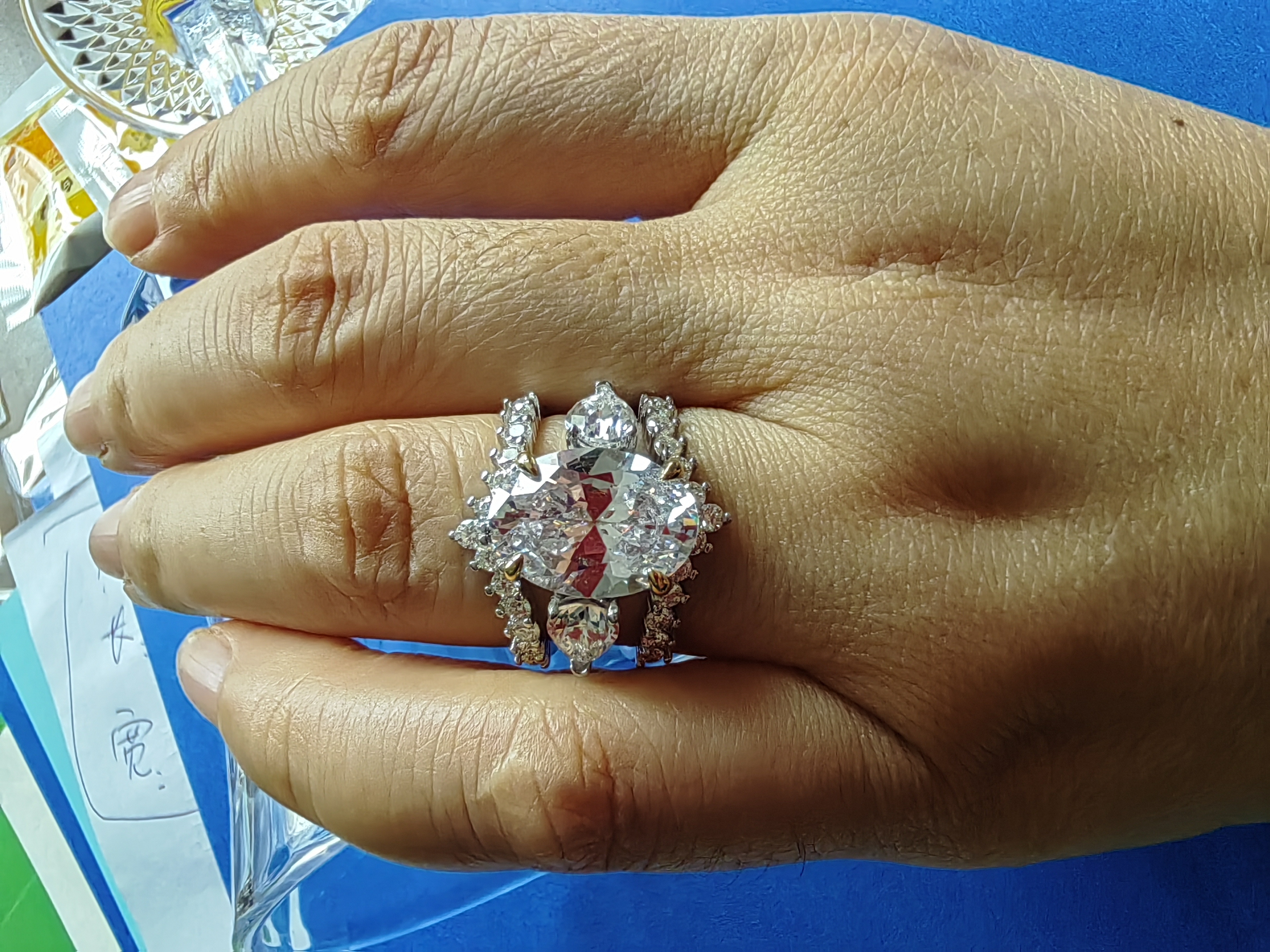 D color VVS1 little crown V-band ring S925 sterling silver hot-selling polular classic personality band One or both are used simultaneously for ring b