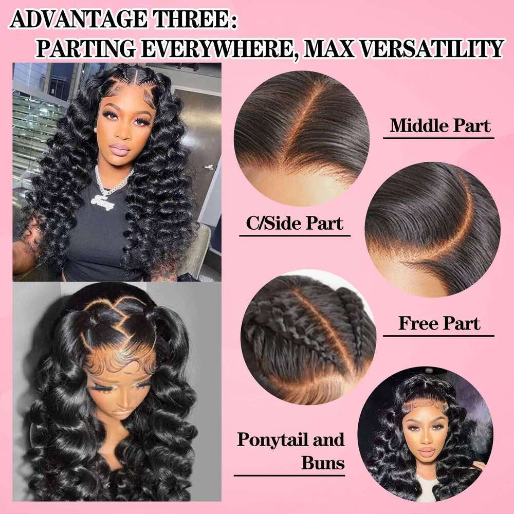 34 Inch Loose Curly 13x6 HD Transparent Front wigs Human Wigs For Women Brazilian Hair 13x4 Deep Wave Lace Frontal Wig