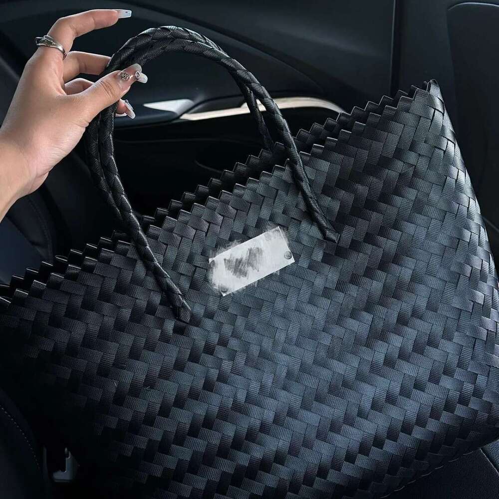 Large Capacity Handwoven Basket Open Shopping Daily Versatile Commuter Women's Shoulder Tote Bag