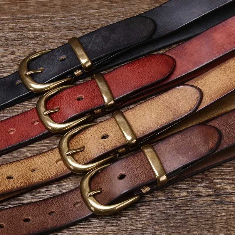 3.3CM Leather Belt Needle Buckle Retro To Do Old Korean Version of All Matching Mens and Womens Denim Belt Lovers LuxuryXJ250602