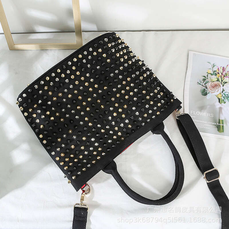 Women s New Rivet Tote Handheld Crossbody Japanese and Korean Brand Niche Canvas Bag for