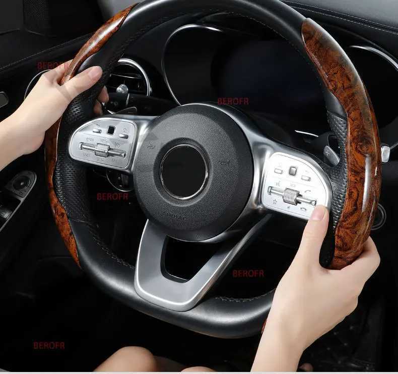 High-End And Elegant Wood Grain Car Steering Wheel Cover For Ford Modela Thurderbird Mustang Fseries Escort R250603
