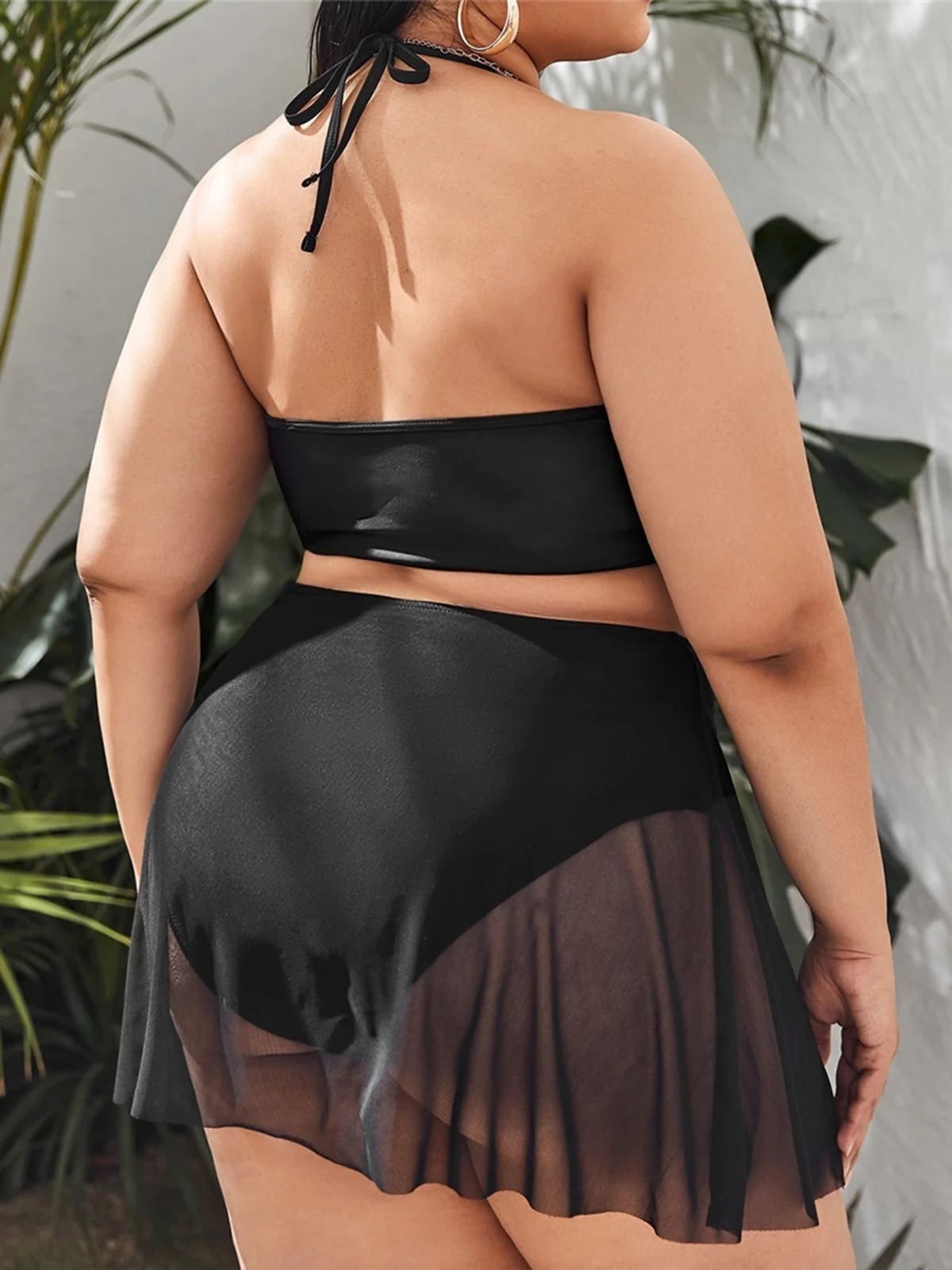 0XL 4XL Halter Bikini Large Size Swimwear Plus Women Swimsuit Female Twopieces set Bather Bathing Suit Swim K6701 250528Z