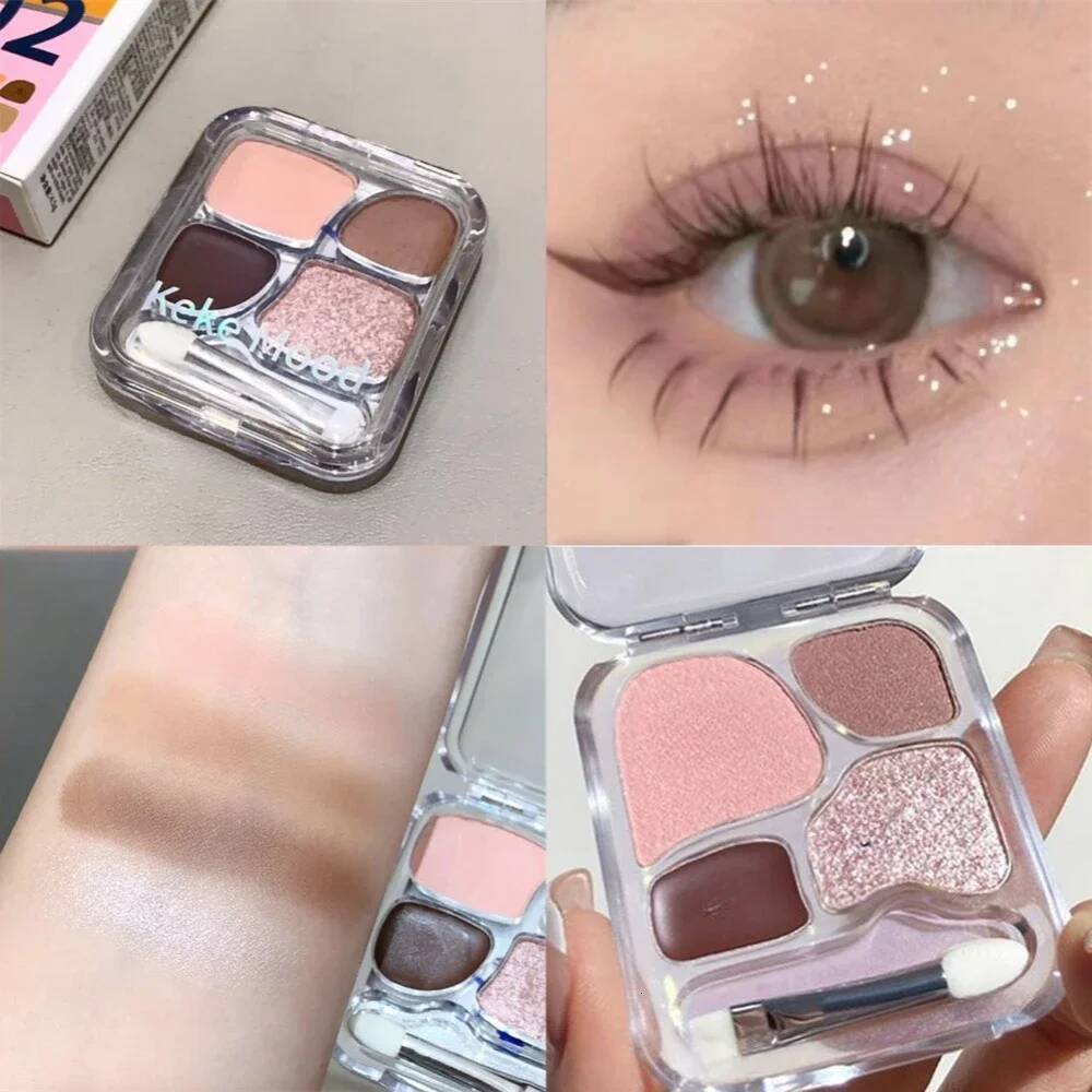 4Color Blush Eyeliner Eyeshadow Highlight Contour Palette Eyes Makeup Cute Beauty Cosmetics Multifunctional