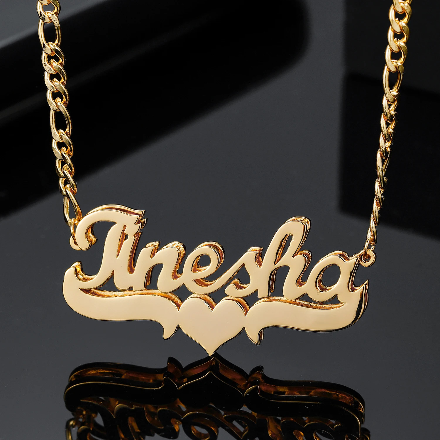 Customized Double Name Necklace Hip Hop Letter Necklace Double Plated Stainless Steel Names Chain For Women Gothic Jewelry Gifts 250529