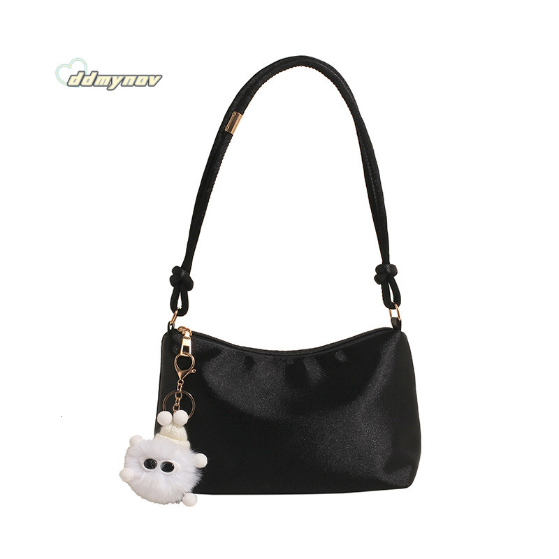 Korean Style Elegant Glossy Satin Underarm for Women 2024 Spring Summer New High-end Fashion Casual Shoulder Small Bag ddmynov