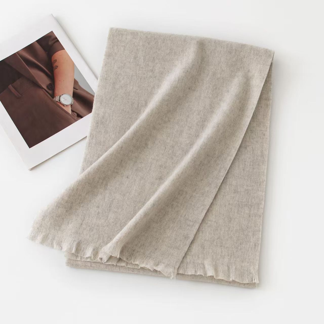 T863 cashmere scarf new autumn and winter high-end men and women all-match thick warm neck scarf dual-purpose shawl