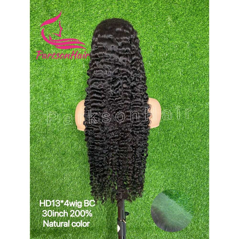 200% Burmese Curly Real 13x4 Front Human Hair Wigs Brazilian Pre-Plucking HD Lace Frontal Wig For Women
