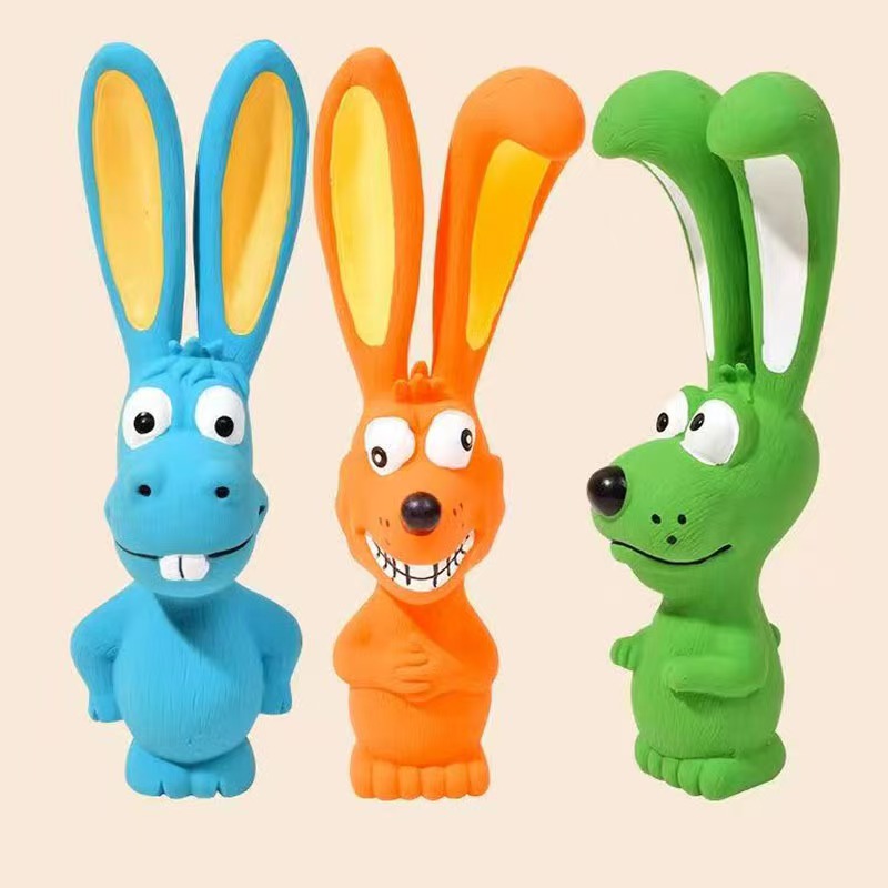 Sound Squeaky Dog Latex Toys Rabbit Animal Chew Pet Rubber Vocal For Small Medium Dogs Bite Resistant Interactive
