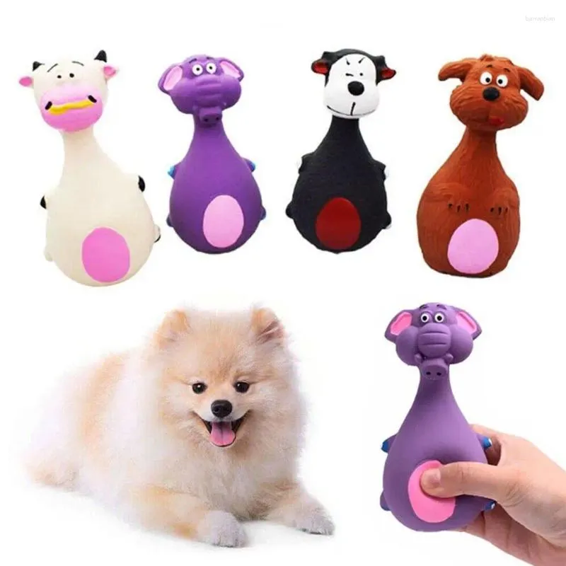 Sound Squeaky Dog Latex Toys Elephant Cow Animal Chew Pet Rubber Vocal For Small Medium Dogs Bite Resistant Interactive