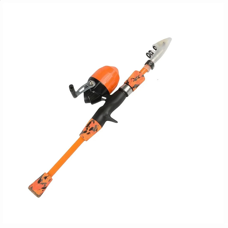 15M Portable telescopic camouflage childrens fishing rod with rotating adjustment throwing outdoor tools 250530