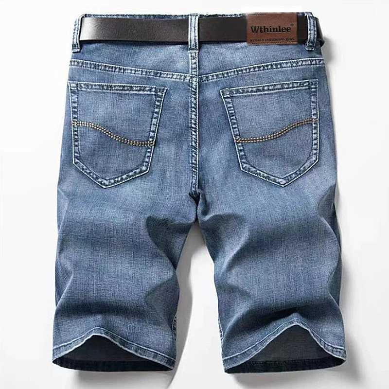 2-piece set of summer short jeans for men with elastic fashion design slim fit straight leg mens short jeans in two stylesT250603