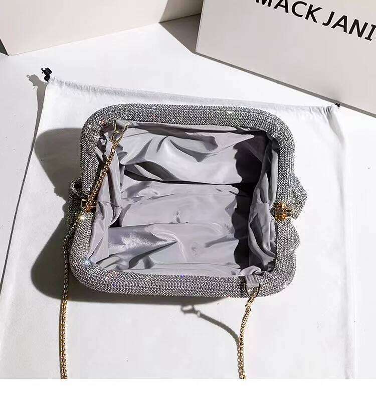 Designer Glitter Shiny Rhinestones Dia Evening Women's Handbag Wedding Party Clutch Purse Shoulder Crossbody Bag