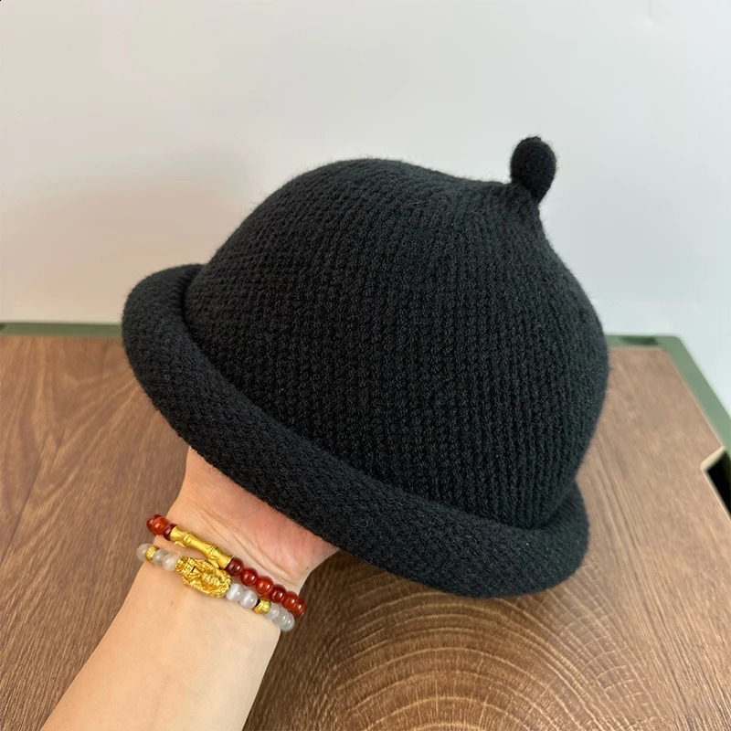 Winter Hat Warm Outdoor Knitted Melon Hat Unisex Japanese Casual Nipple Shape Beanies Hat Cap For Women Men 250530