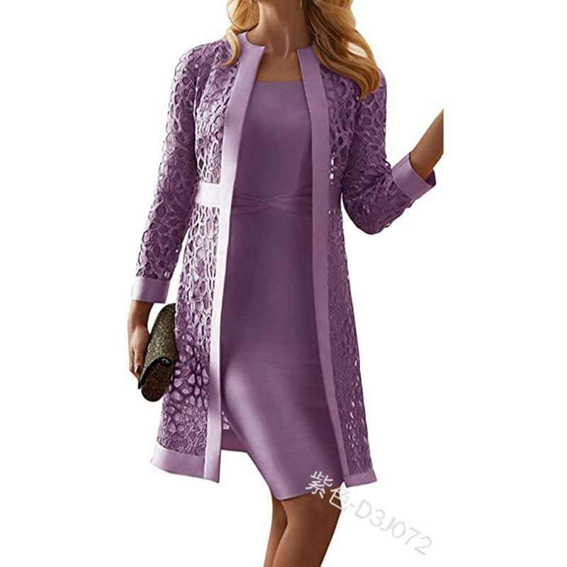 New Women's Fashion Lace Cardigan Dress Two-Piece Set B5 B9