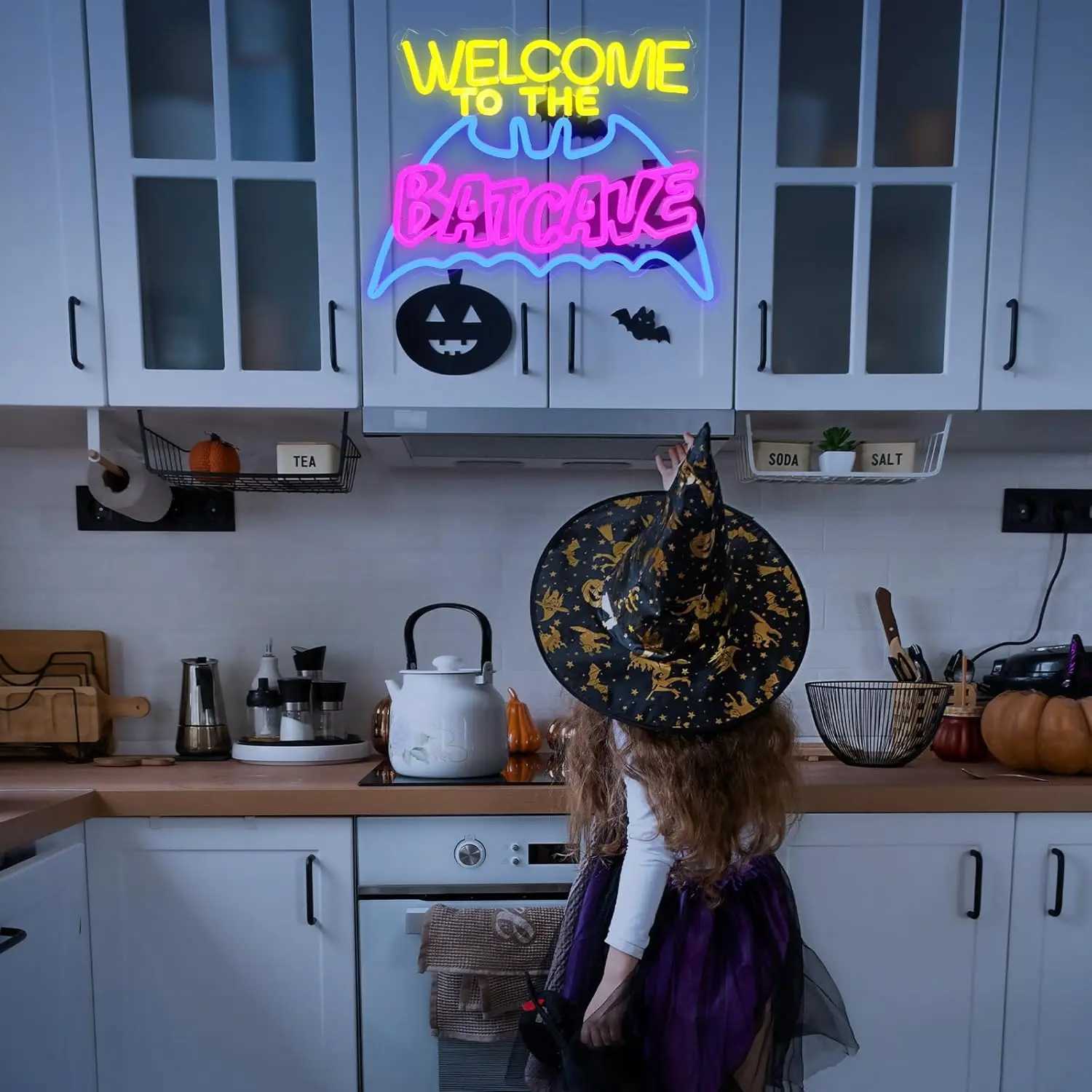 Bat Cave Neon Light Sign Dimmable LED Neon Sign For Wall Decor Party Club Bar Man Cave Funny Bedroom Decor Halloween Art Gift XJ250602