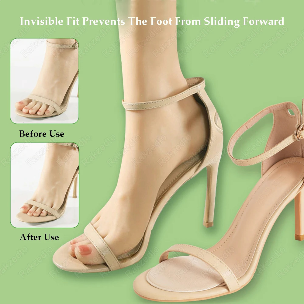 8pcs Forefoot Pads Woman Sandals High Heels Pain Relief Insoles Non-Slip Shoe Pads for Too Reduce Size Filler Toe Pads 250528