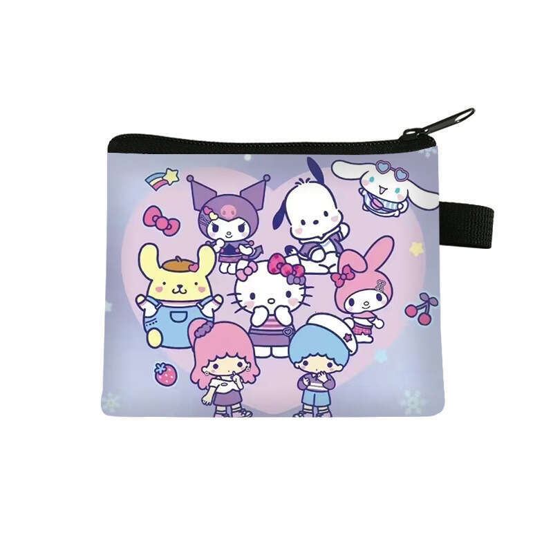 2025 New Honor of Kings Collaboration Kuromi Cartoon Cute Children's Zipper Short Printed Card Holder Coin Purse
