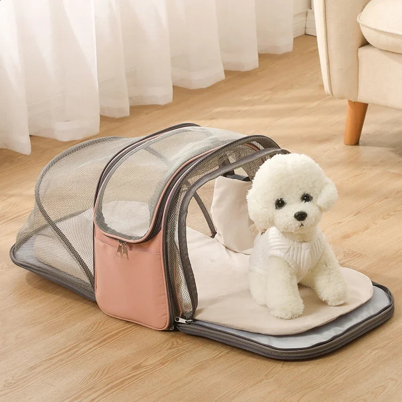 Pet Bag for Cats Travel Backpack and Transport for Dogs - Expandable Tunnel and Multiple Shoulder Strap Options 250526