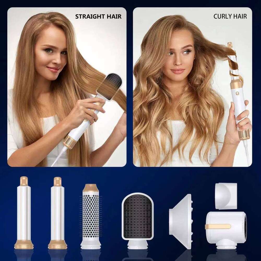 7 in 1 Dryer 1400W Straightener Hair Hot Comb Professional Auto Wrap Dryer&Straightening Brush Automatic Curling Iron