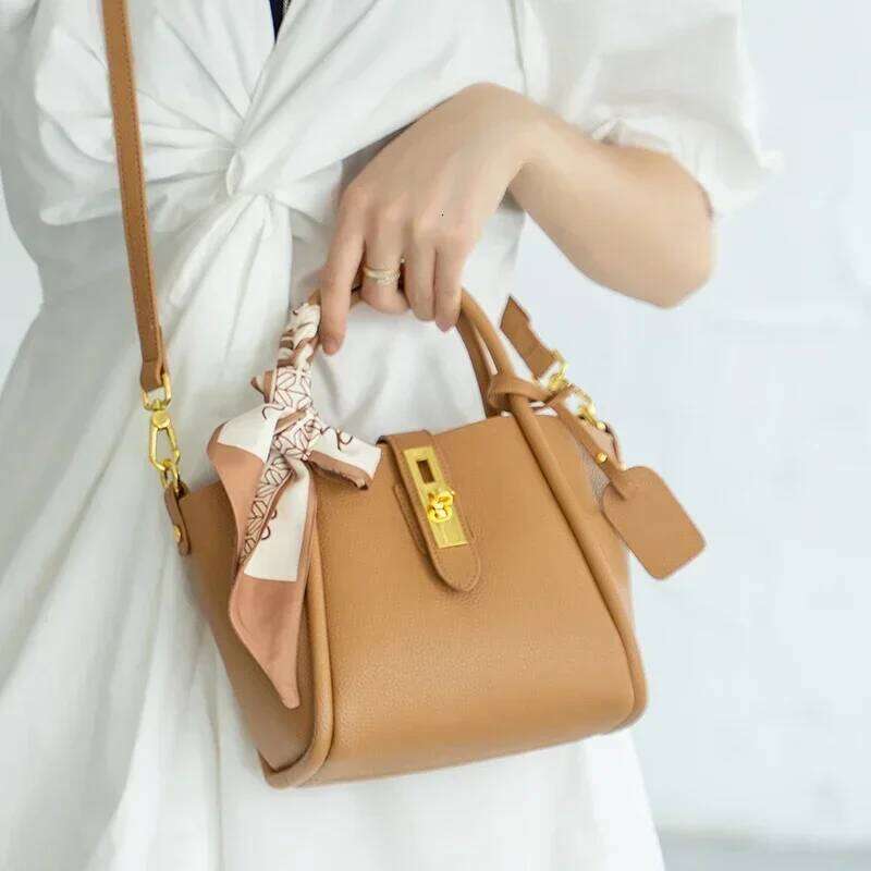 Women's Natural Cow Genuine Leather Shoulder Bag Female High Quality Designer Handbags Ladies Fashion Tote Crossbody Bags