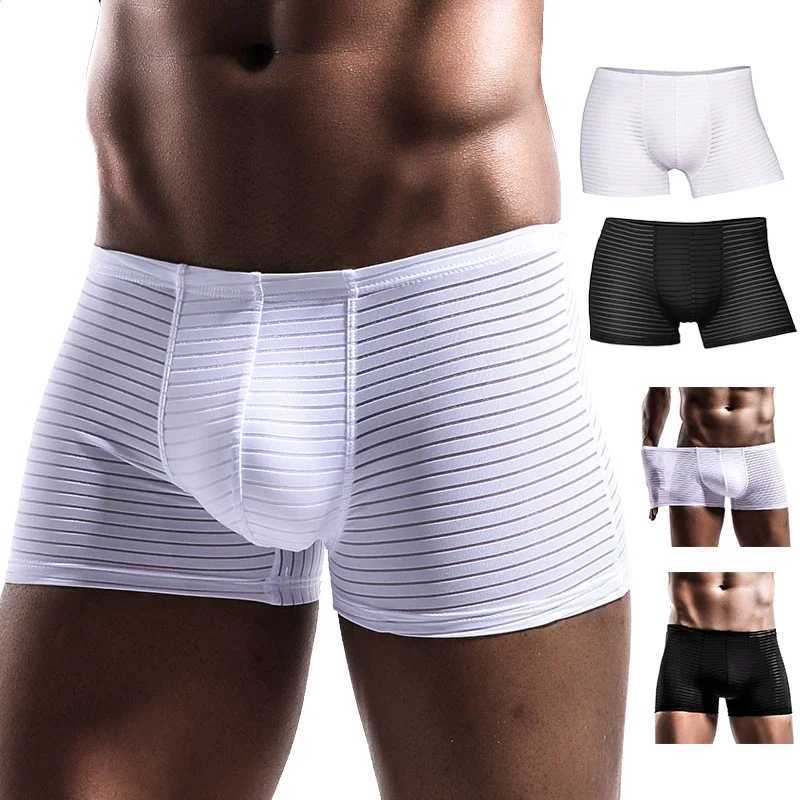 Men Total Support Pouch Boxer Briefs Mesh Comfortable Cooling Moisture Wicking Underwear Breathable Elastic Waistband Underpant W250603