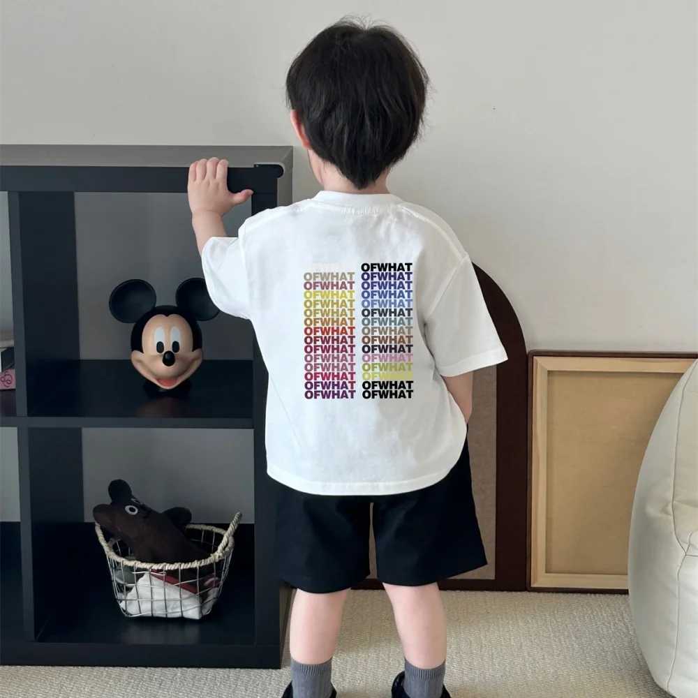 Trendy short-sleeved T-shirt childrens clothing pure cotton loose summer mens and girls casual wear T250603