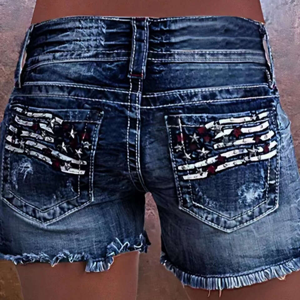 Embroidered Floral Multi-Button High-Waist Comfortable Slim Fit Fashion Straight-Leg Casual Jeans B5