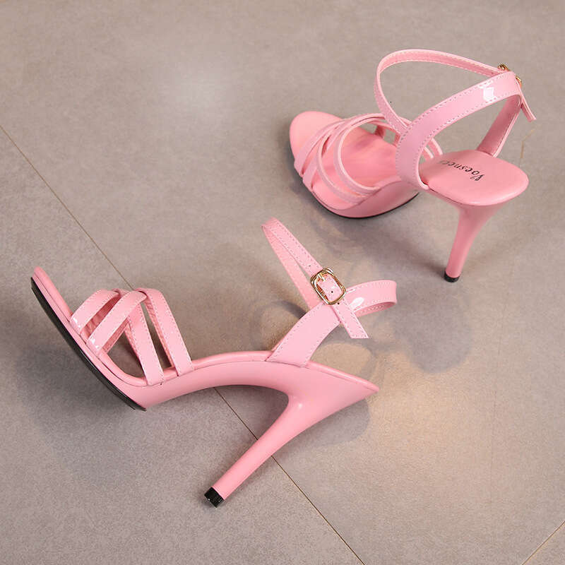 Super High Heels Fashion New Super High Heels 11Cm Nightclub Hollow Sandals Sexy Plus Size Shoes Platform High Heels