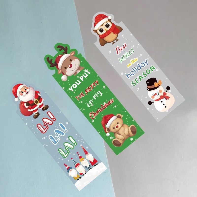 30 Cartoon Christmas Series Journal Artistic Creative Material Ins Reading Paper Bookmark DIY