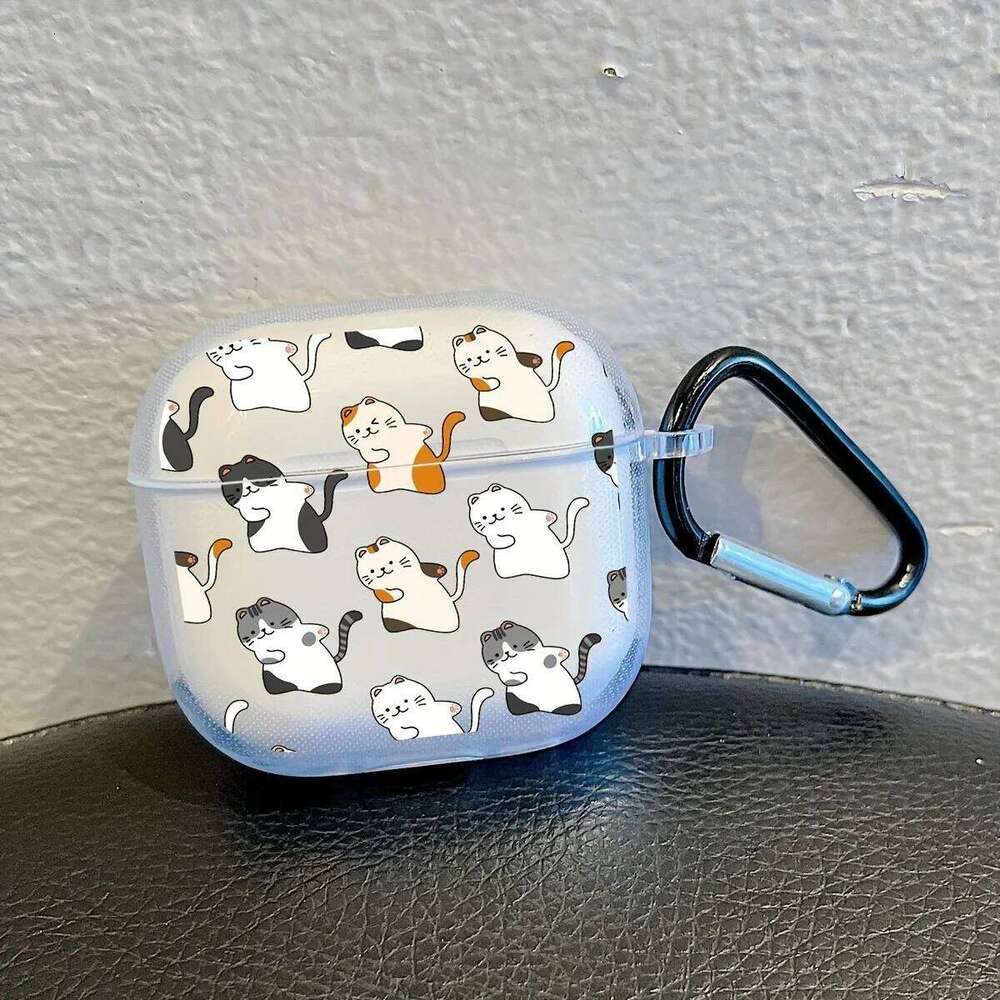 Wireless Bluetooth Case 3/4 Clear TPU Cartoon Bear Animals Pattern For Pro/Pro2 With Keychain Earphone Cover