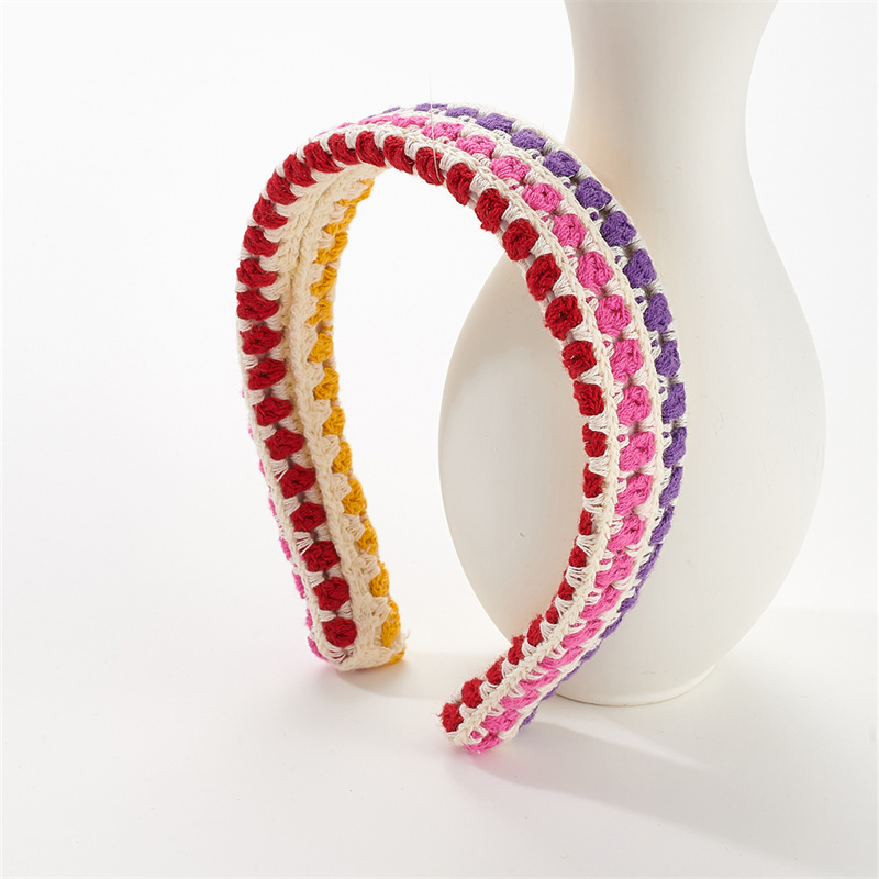 New holiday style knitted hair bands flowers hollow women's French headband rustic style hair accessories