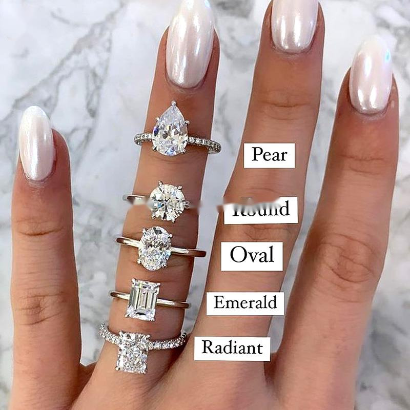 Silver 925 Jewelry Engagement Rings for Women D VVS Moissanite Ring Moissanite Jewelry 925 Silver Jewelry Wedding Rings