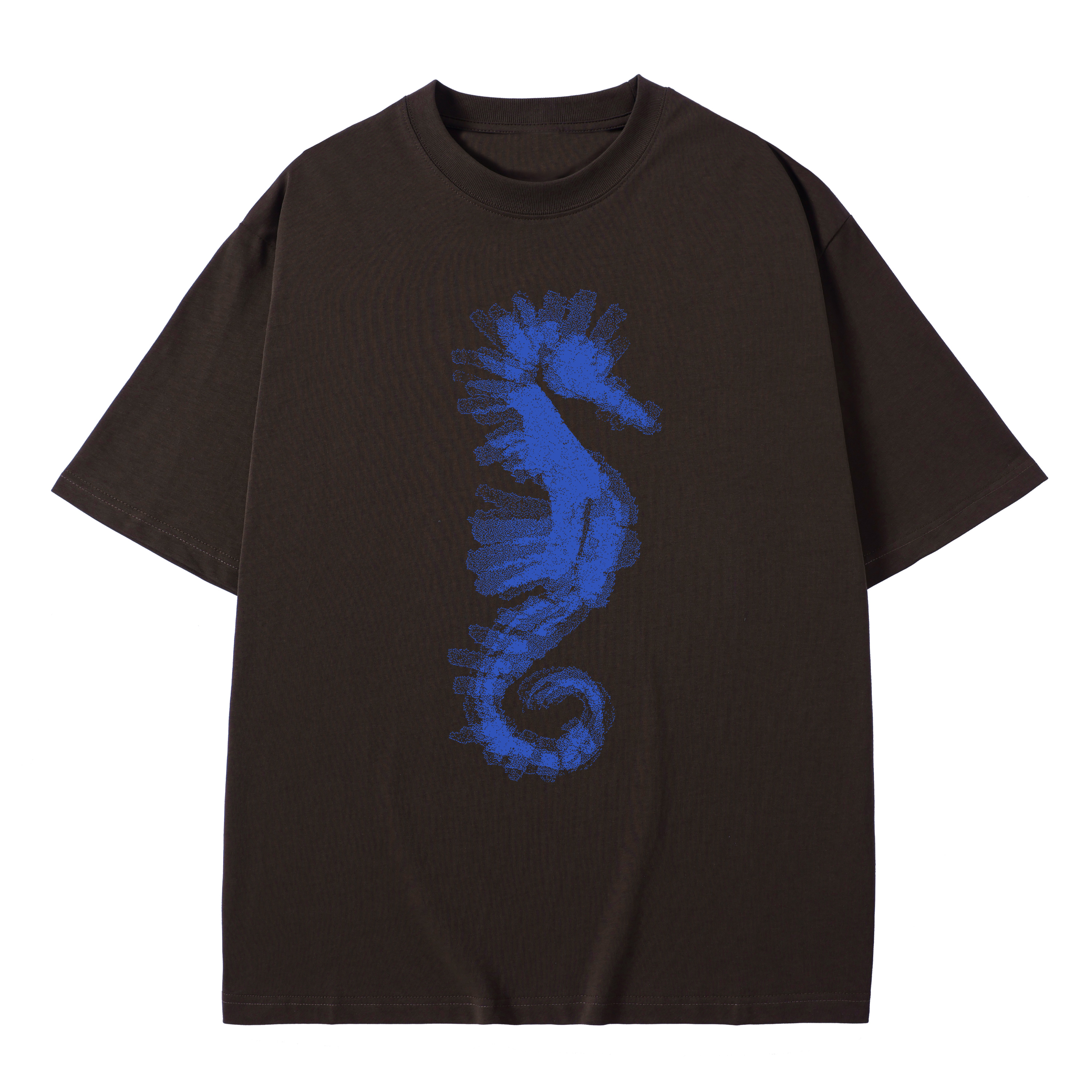 T-shirt men's top designer cotton T-shirt Blue seahorse short sleeved clothing high-quality fashionable T-shirt
