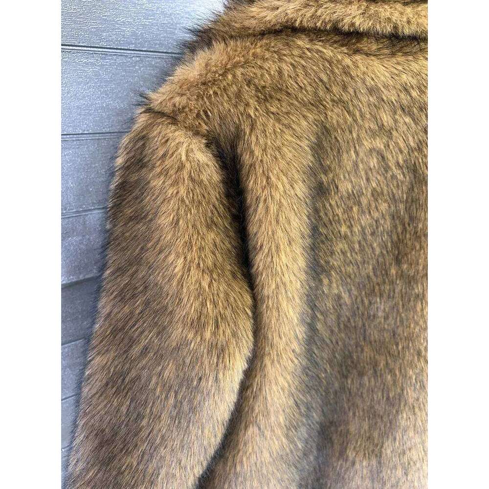 ZADORIN Fashion Long Faux Wolf Coat Lapel Furry Jacket Winter Clothes Woman Fur Top New in Coats & Jackets