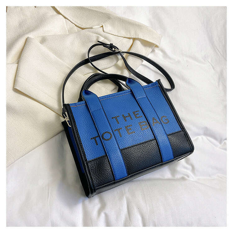 New Fashion Patchwork Color Block Tote Handbag Shoulder Crossbody High-Quality Women's Bag Large Capacity Commuter