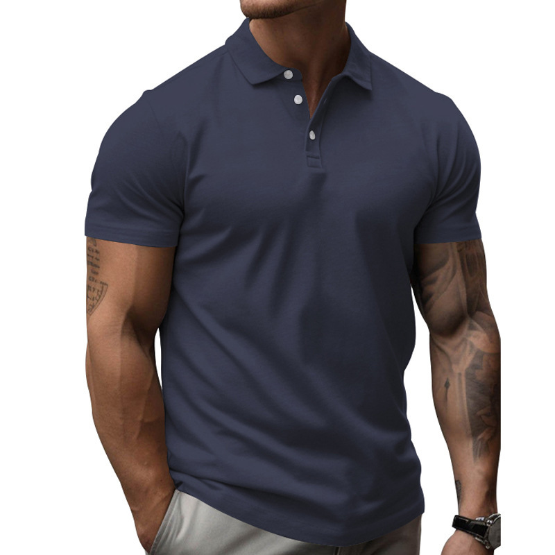 polo shirt mens designer polo Men's Polo Shirt Short Sleeve Plus Size Loose Fit Collared Solid Color T Shirt