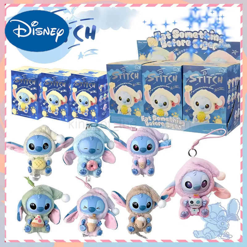 Disney 2025 New Stitch Eat Something Before Sleep Series Vinyl Blind Box Pendant Cute Doll Mystery Box Cute Toy Doll Holiday Gift Toys W250603