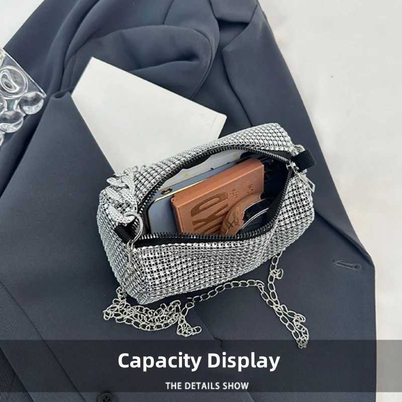 Fashionable Rhinestone WomenS Bag Trendy And Personalized Color Diamond Chain Shoulder Bag All Diamond Crossbody Handbag Y250603