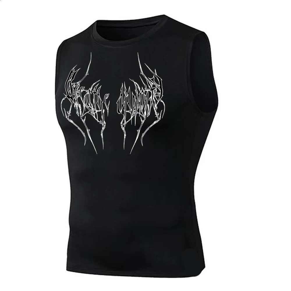 Mens Compression Tank Tops Gym Workout Running Sport Vest Summer Athletic Sleeveless Undershirt Base Layer Quick Dry Stretchy 250527