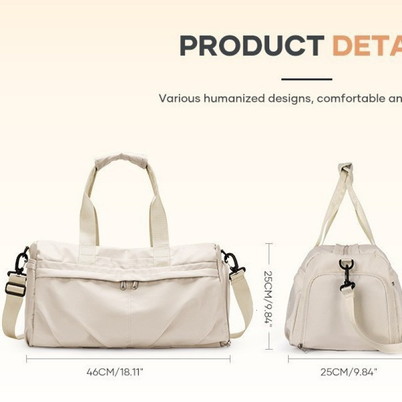 Gym Shoe Compartment Sports Duffel Waterproof Travel Carry Bag Yoga with Trolley Cover