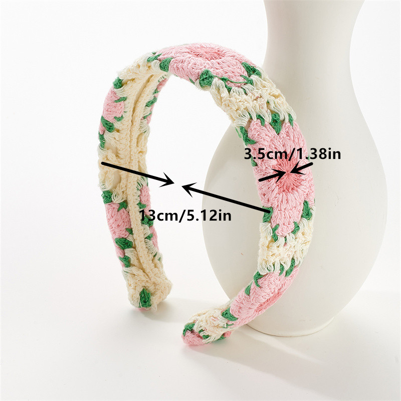 New holiday style knitted hair bands flowers hollow women's French headband rustic style hair accessories