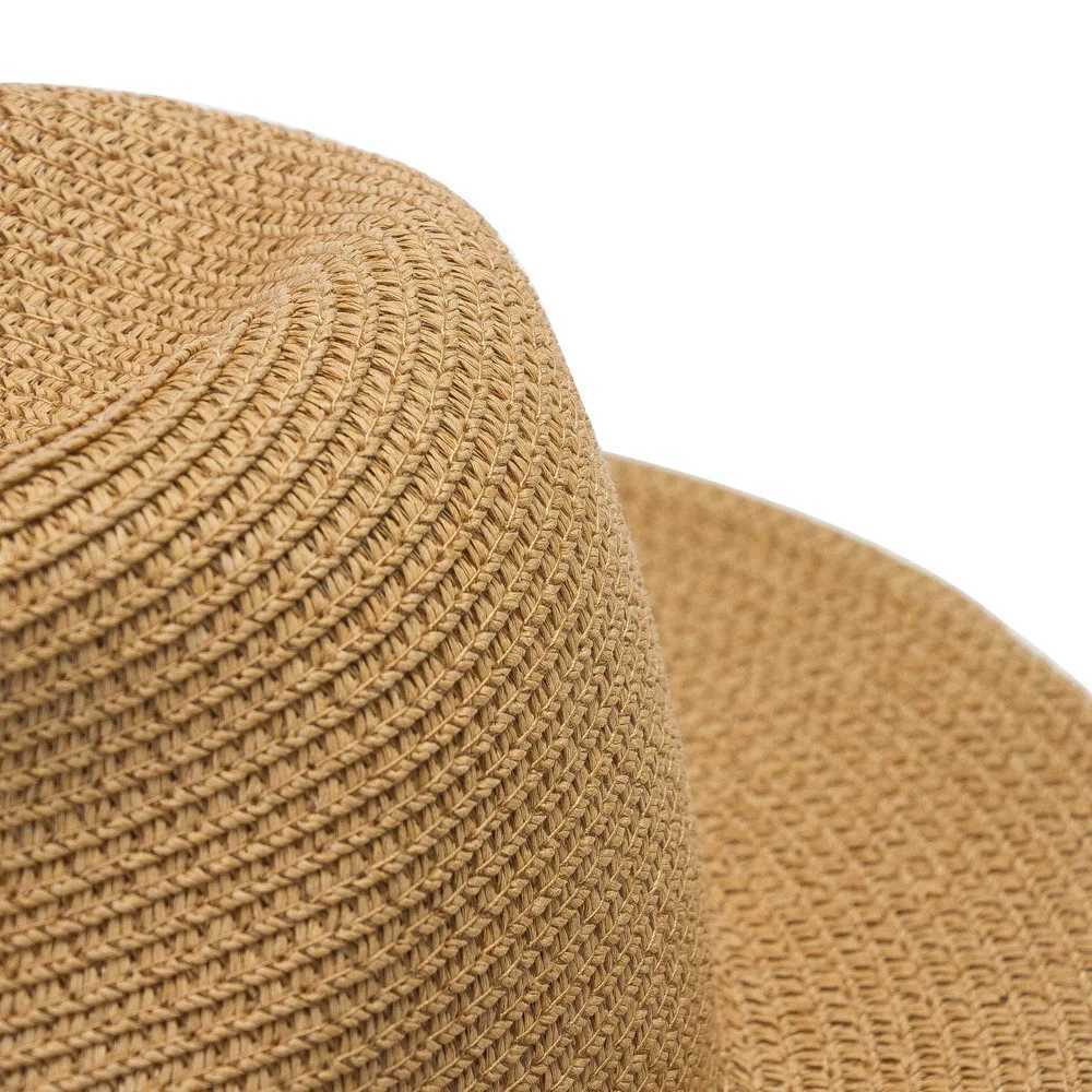 Fashion Big Size 59 60cm Ten Color Jazz Straw Hat Summer Women Men Wide Brim Beach Sun Cap UV Protection Fedora Hat Wholesale W250602