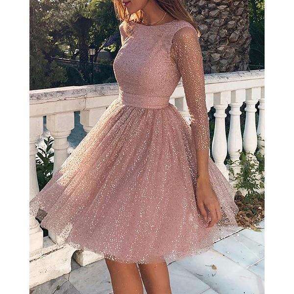 Summer New Women's Fashion Long Sleeve High Waist Cocktail Party Evening Dress B5