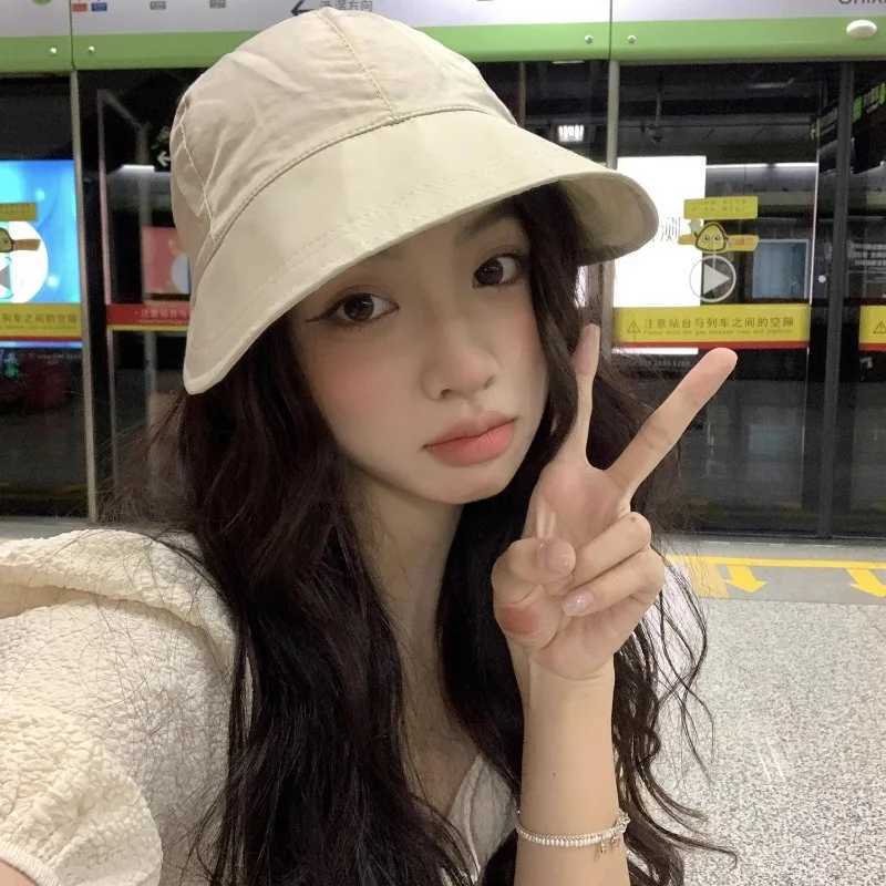 2025 Summer Hats for Women Foldable Baseball Cap Wide Large Brim Sunscreen Beach Caps Girls Outdoor Casual Adjustable Bucket Hat W250602