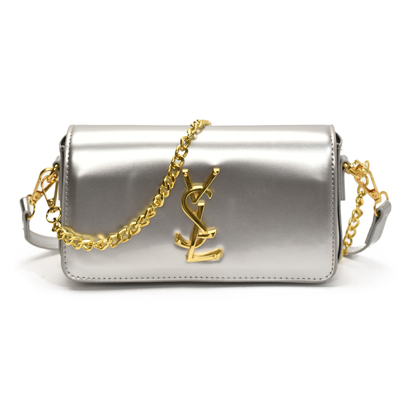 Ladies Graceful High Shine Square 2025 New Simple Fashion Chain Shoulder Commuter Crossbody Bag