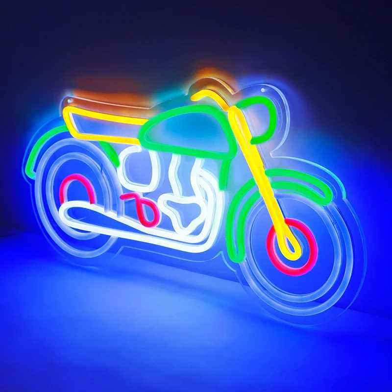 LED Neon Sign Motorbike Neon Light with Dimmable Switch Gaming Motorcycle Neon Sign for Kids Game Room Halloween Decor XJ250602