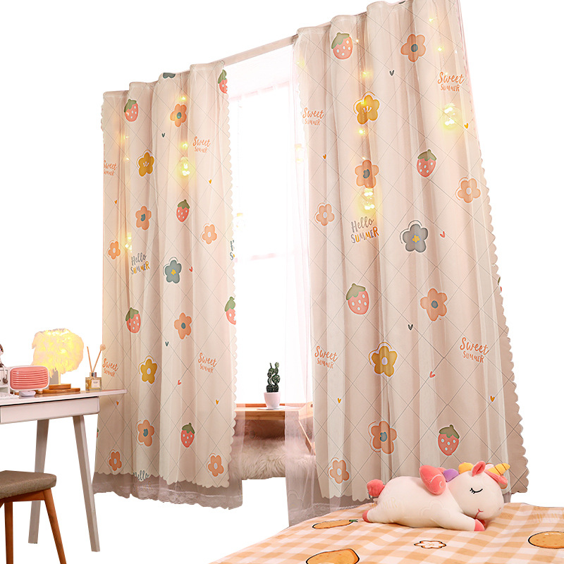 T0504 new Velcro curtains free installation Shaoxing Keqiao blackout curtains cloth gauze curtains wholesale windproof warm door curtains